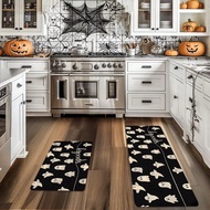 1pc Thickened 0.47 Inch/1.2cm Festive Kitchen Mat, Little Ghost Printing Kitchen Rug,Easy To Clean, 