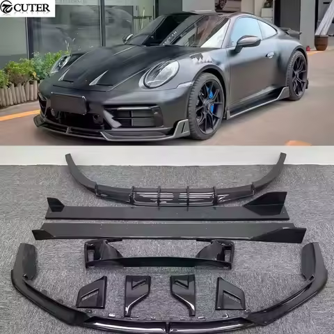 911 992 DA Style Carbon Fiber Front Bumper Lip Rear Bumper Diffuser Side Skirts for Porsche 911 992
