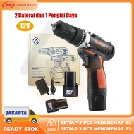 COD BOS!!! bor cas murah 2 baterai promo/ bor cordless 12v/bor batre/bor batrei 12vol termurah/mesin
