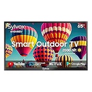 SYLVOX 65 Inch Outdoor TV 4K HDR Smart TV Voice Remote Control 2000nits Dolby Audio IP55 Waterproof Chromecast HBBTV, DVB-T2/S2/C, DTV/ATV, 10bit 1.07Billion 178°Viewing Angle Pool Pro Series 2023
