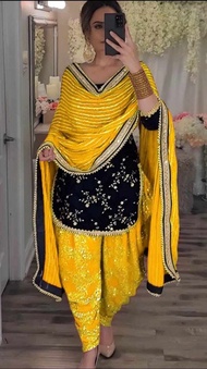 MANISHA 3IN1 DHOTI SALWAR AND DUPATA FABRIC VELVET VISCOSE SIZE S TO 2XL F7 MF-242