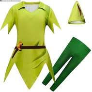 ชุดเต้นรำคอสเพลย์สีเขียวสำหรับเด็ก ชุดเจ้าหญิง ชุด Peter Pan ชุดเด็ก ชุดเต้นรำ ชุดเด็กชายและเด็กหญิง