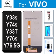 จอแอลซีดีสำหรับ VIVO Y33S V2109/Y76s V2156A/Y76 5กรัม V2124/Y74s V2009A/อะไหล่ชุดประกอบดิจิไทเซอร์หน