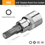 Hexagonal Socket Wrench Tool 12-sided m8/m10/m12