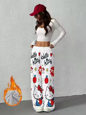 Sanrio Family Hello Kitty Surrounding Christmas Sleeper Pants Autumn/Winter Plush Cartoon Adult Chil