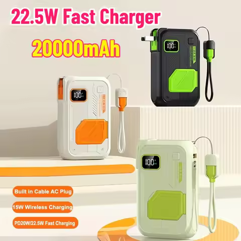 22.5W Fast Charger For iPhone 17 Samsung S25 Powerbank For Magsafe Power Bank 20000mAh with Cable Wa