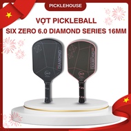 Six Zero 6.0 Diamond Series 16mm Pickleball Racket – Carbon T700 Matte Surface, USAPA Competition St