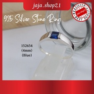 | 925 Silver 4mm CZ Blue Stone Ring For Women | 925 纯银 女款蓝色石头戒指 | Cincin Batu CZ Biru Perak 925