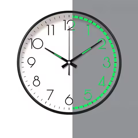 22/26/30/35cm Luminous Glow In Dark 3D Wall Clocks Large Clock Watch DIY With Glass White Plate Cloc