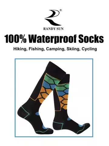 RANDY SUN Knee High Waterproof Socks Against Cold Wave Outdoor Sports Skiing Fishing Hunting Cycling