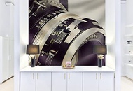 Big Art Small Price - Large Framed Wall Art - Old SLR Film Camera and Lens - Modern Black & White Ph