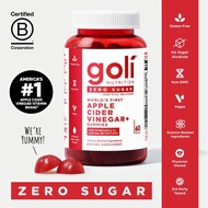Goli Zero Sugar World's First Apple Cider Vinegar Gummies - Vitamin B12, Probiotics to Address Bloat