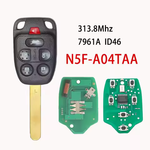 BBkey N5F-A04TAA 6 Buttons 313.8MHz Remote Key Fob for Honda Odyssey 2011 2012 2013 N5FA04TAA