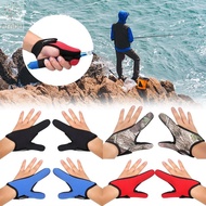 AMBU Fishing Gloves, Anti-Cut Breathable 2 Fingers Protector, Fish Equipment Spring Summer Anti-Slip