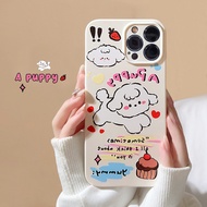 Doodle Cute Puppy Shockproof Casing iPhone 7 8plus X XR XS Max 15 15plus 15pro 15promax  11 12 13 Pro Max 14 14plus 14pro 14promax TPU Back Mobile iPhone Case