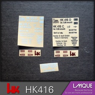 HK416 Metal Sticker Jinming Supply m4 SCAR LDT416ak74U Accessories Lehui ak