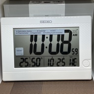 [TimeYourTime] Seiko Digital Clock QHL089WL White Calendar Thermometer Hygrometer Standing &amp; Wall Clock QHL089W QHL089