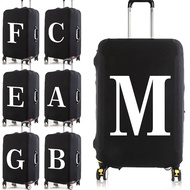 《Dream home》กระเป๋าเดินทางกระเป๋าเดินทางลายตัวอักษรสีขาวฝาครอบป้องกันอุปกรณ์เสริมการเดินทางกันฝุ่นแบบยืดหยุ่น18-28