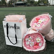 1 Bouquet of high-quality wax flowers with 30 beautiful pink tones, meaningful gifts for Valentine's