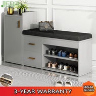 JE Shoe Cabinet with Seat Changing Stool with Seat Wood Doorway Bench Living Room Shoe Rack Cabinet