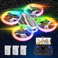 Mini Drone with Camera HD 720P for Children, RC Drone with Multicoloured LED Lights, Quadcopter with