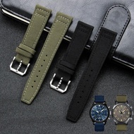 Nylon Canvas Fabric Watch Band for IWC Pilot Spitfire Timezone Top Gun Portuguese Cowhide Watch Stra