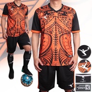 orange tribal baju kaos stelan setelan jersey futsal sepak bola kayser