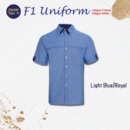 CORPORATE UNIFORM LIGHT BLUE 60% COTTON/40% POLYESTER COLLAR SHORT SLEEVE F14410 UNISEX F144 F1SHIRT