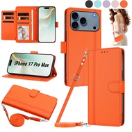 Crossbody Wallet Case for iPhone Air 17E 16E 17 16 15 14 Plus 13 Pro Max, [9 Card Slots] PU Leather 
