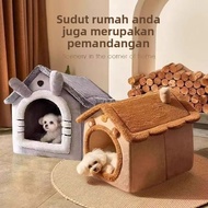 Rumah kucing multifungsi dan rumah anjing tertutup rumah kucing yang dapat dilepas dan dicuci rumah 