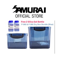 Samurai Dry Box Blue - F580 + F380 with Free 2x  blue/orange Silica Bottle 500g