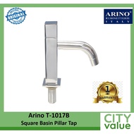 ARINO T-1017B Square Basin Pillar Tap. L140 x W44.5 x H178mm. WELS: 0 Tick/Export Only. 1 Year Warra
