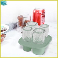 Cylinder Ice Mold Easy Release Ice Trays 4-Cavity Hollow Silicone Making Container for Whiskey Cockt