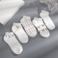 Finetoo 5 đôi vớ Nhật Bản vớ ngắn Lolita dễ thương vớ trẻ em ren ngọt ngào Trắng tất hài nhỏ Mỏng Ho