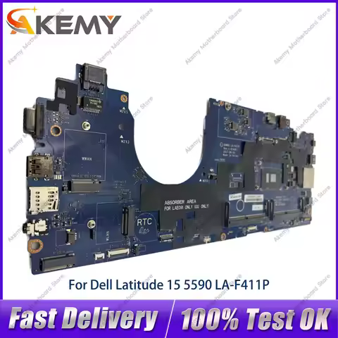 For Dell Latitude 15 5590 Laptop Motherboard LA-F411P with I3 I5 I7 7th 8th CPU 0CJWKW 0PTD05 0VJF9H
