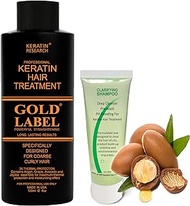 Keratin Research Complex Brazilian Keratin Hair Argan Oil Blowout Treatment Professional Results Straightening and Smoothing Hair Keratina (GOLD)
