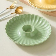 lace plate with vinegar plate multifunctional ceramic sushi plate shrimp plate compartmentalized pla