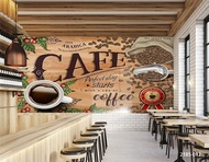 Wallpaper Dinding 3D Custom Cafe Coffee Shop/ Kafe Kopi 21BS-012