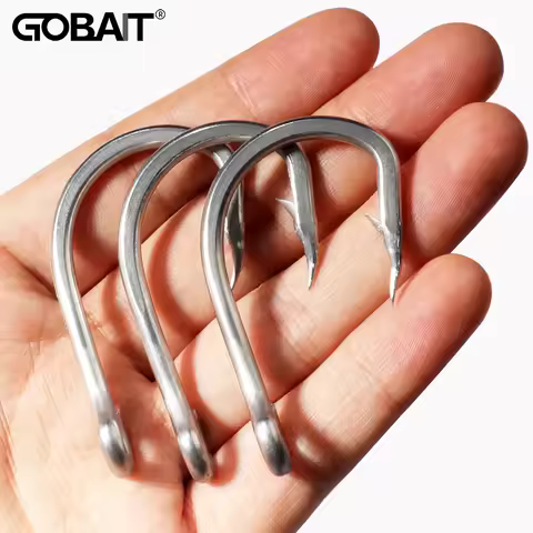 20PCS Giant Fish Hooks 1/0-12/0 Super Fishhook Stainless Steel Gaff Barbed Antirust Sharp Angle Tack