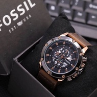 Best Seller Jam Tangan Pria Fossil 2121 Strap Kulit Tanggal Aktif/ Jam Tangan pria anti air /Jam Tan