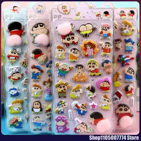 4pcs Crayon Shin-Chan Butt Sticker Soft Pinched Happy Buttocks Sticker Decompression 3d Bubble Stick