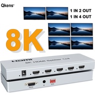 8K60Hz HDMI Splitter 1x4 HDMI2.1 HDR 3D Audio Video Converter 1 In 2 3 4 Out 4k 120hz 8K 1x2 HDMI Sp