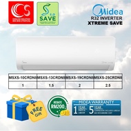 [SAVE 4.0] MIDEA XTREME INVERTER AIRCOND 4 STAR /  Air Conditioner MSXS-10CRDN8 1HP / MSXS-13CRDN8 1.5HP / MSXS-19CRDN8 2HP / MSXS-25CRDN8 2.5HP  + R32 Refrigerant