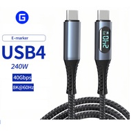 Thunderbolt 3/4 USB 4 1M cable with 8K60Hz screen displays PD240WType C charging capacity supporting