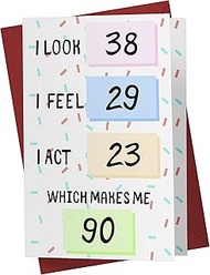 Funny 90th Birthday Cards For Women Or Men – For Friends, Family, Lover, Etc. – Funny Birthday Cards