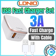Fast Charger Set Ldnio Charger Fast Charge Chargers Phone Charger Kepala Charger 3A 18W QC3.0 Fast C