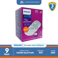 Philips LED Downlight Pack of 4 MESON 59449 D105 9W Semi White 4000K