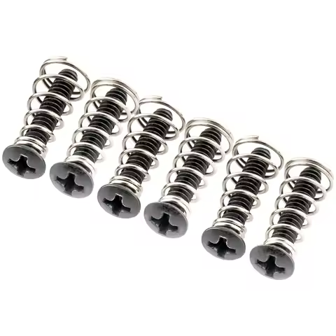 Musiclily Ultra UNC#6-32X3/4 Inch Stainless Steel Single Coil Pickup Screws Springs Set for USA/Mexi