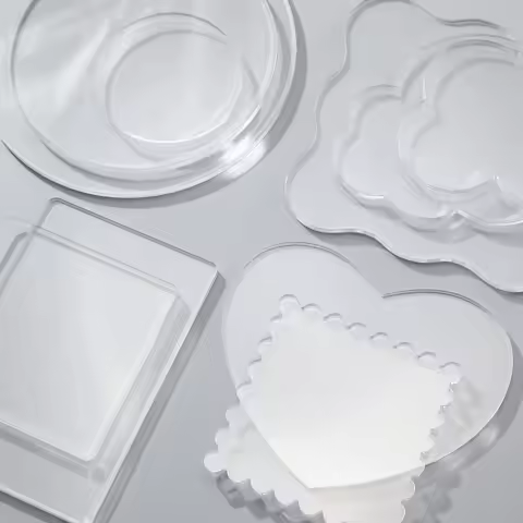 8 Shapes Of Transparent Acrylic Sheet Diy Craft Materials Cream Glue Cake Gasket Fluid Bear Ornament