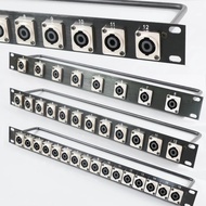 Rack Patch Panel 8 12 16 Way Speakon Chassis Connector 1U Flight Case Mount Professional Loudspeaker